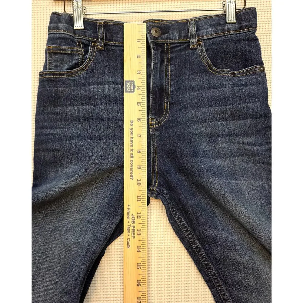 OshKosh B'gosh Boys Classic Straight Leg Jeans Dark Wash Stretch 12R Adjustable